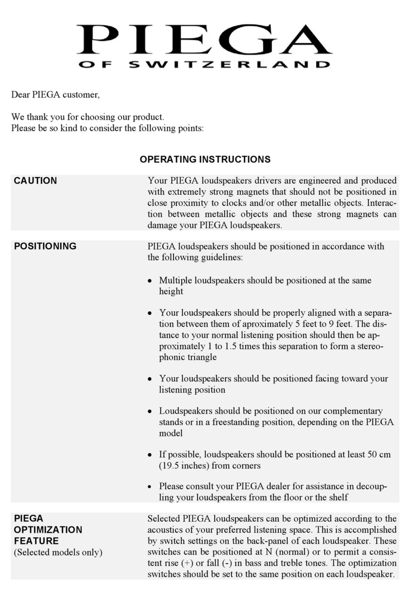 Piega loudspeaker operating instructions