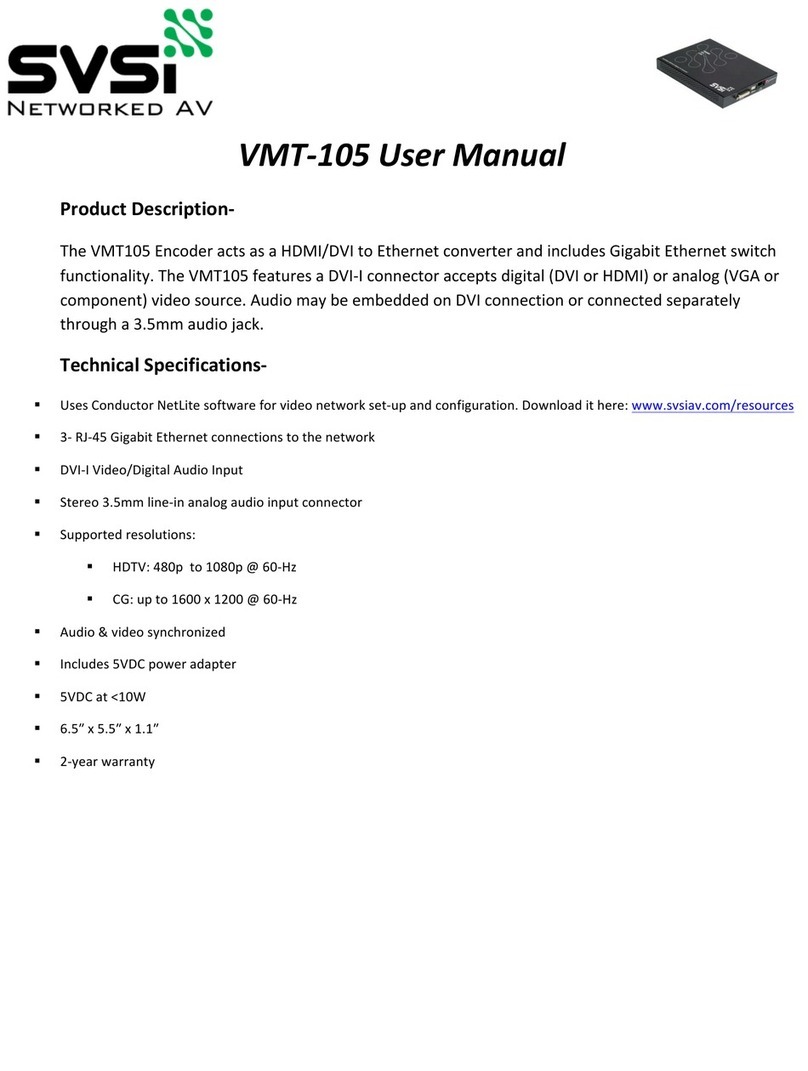SVSi VMT$105 user manual