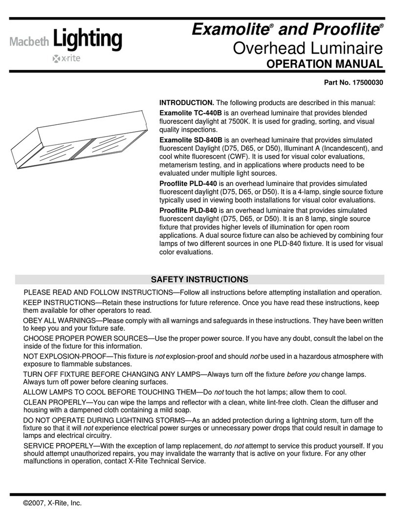 Macbeth Lighting Examolite Operation manual