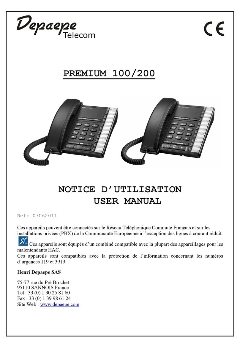Depaepe Telecom PREMIUM 100 User manual