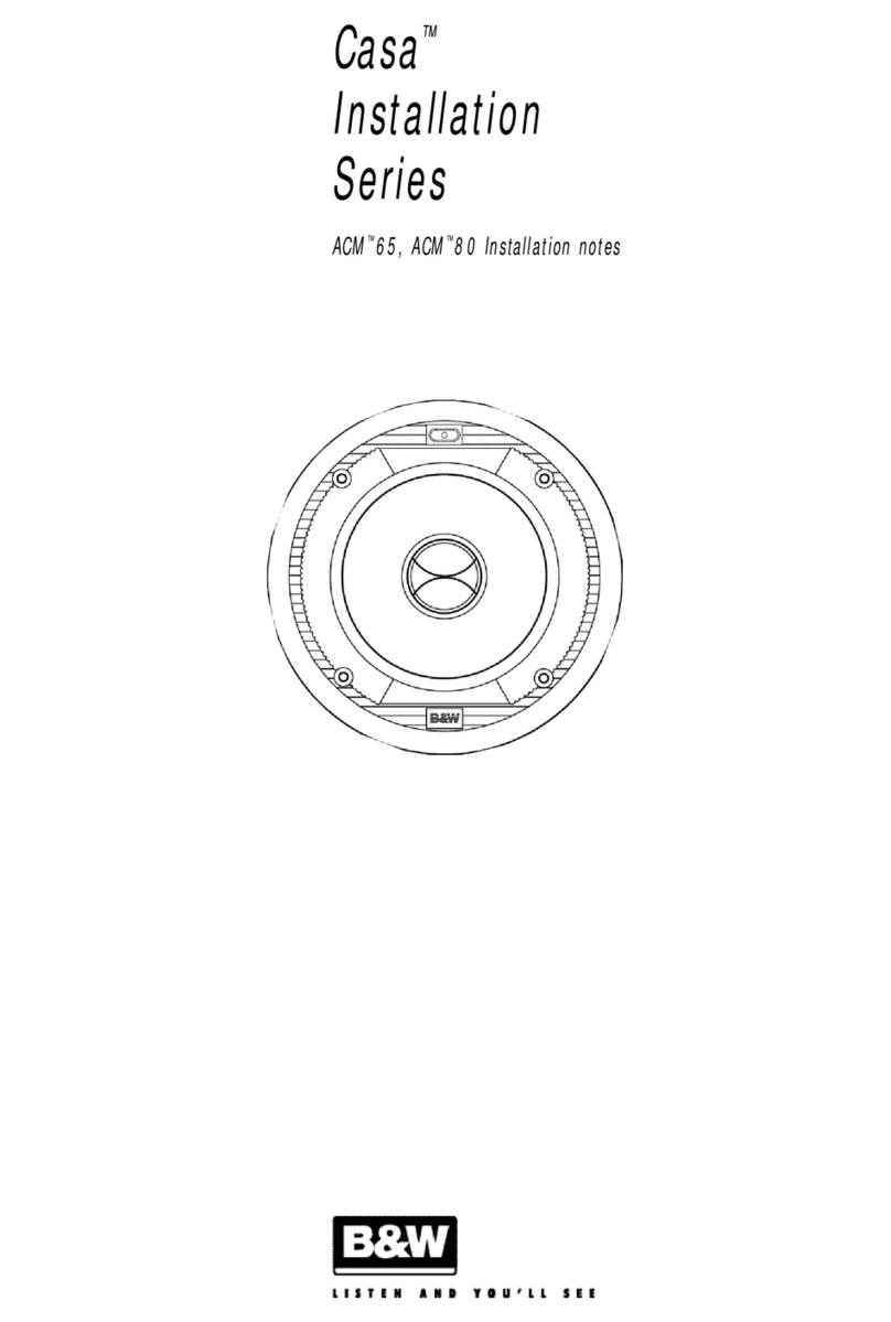Bowers & Wilkins Casa ACM 65 Installation notes