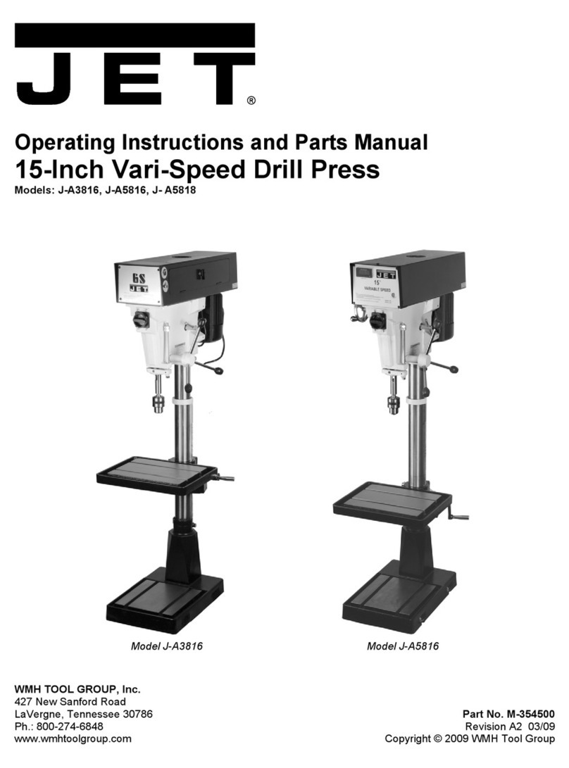 Jet J-A3816 Operating instructions and parts manual