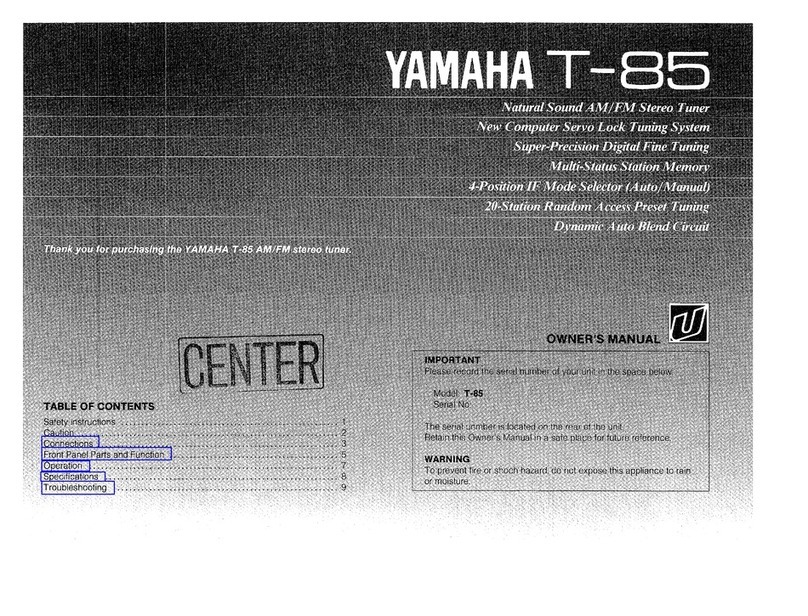 Yamaha T-85 owner's manual