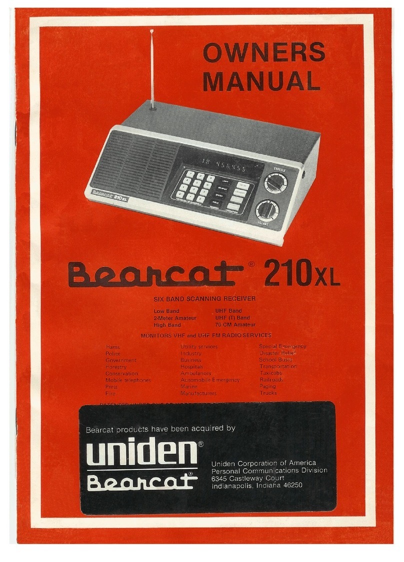 Bearcat 210XL User manual