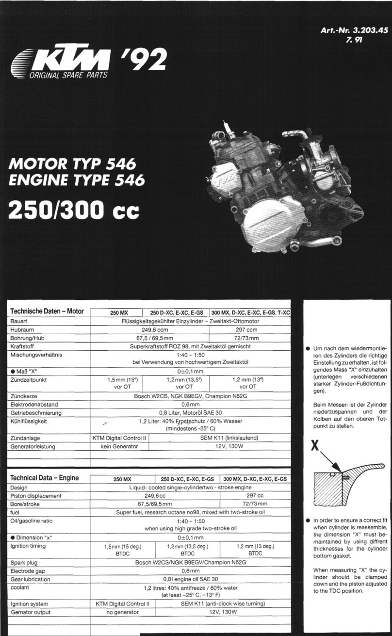 KTM 250 MX User manual