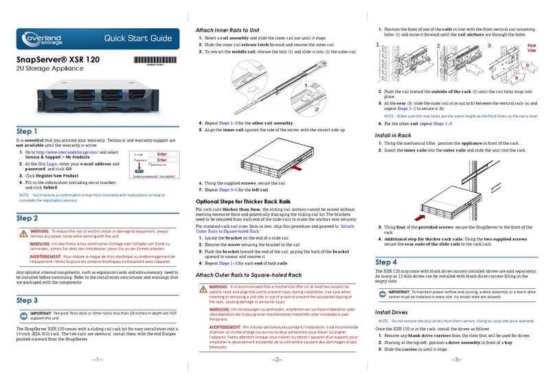 Overland Storage SnapServer XSR 120 quick start guide