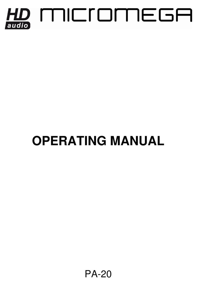 Micromega PA-20 User manual Micromega PA-20 User manual