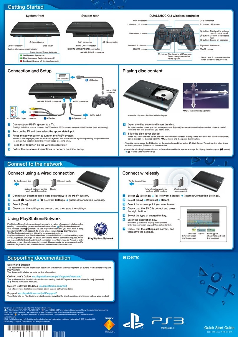 Sony PlayStation 3 (Uncharted: Drake's Fortune Limited Edition... User manual