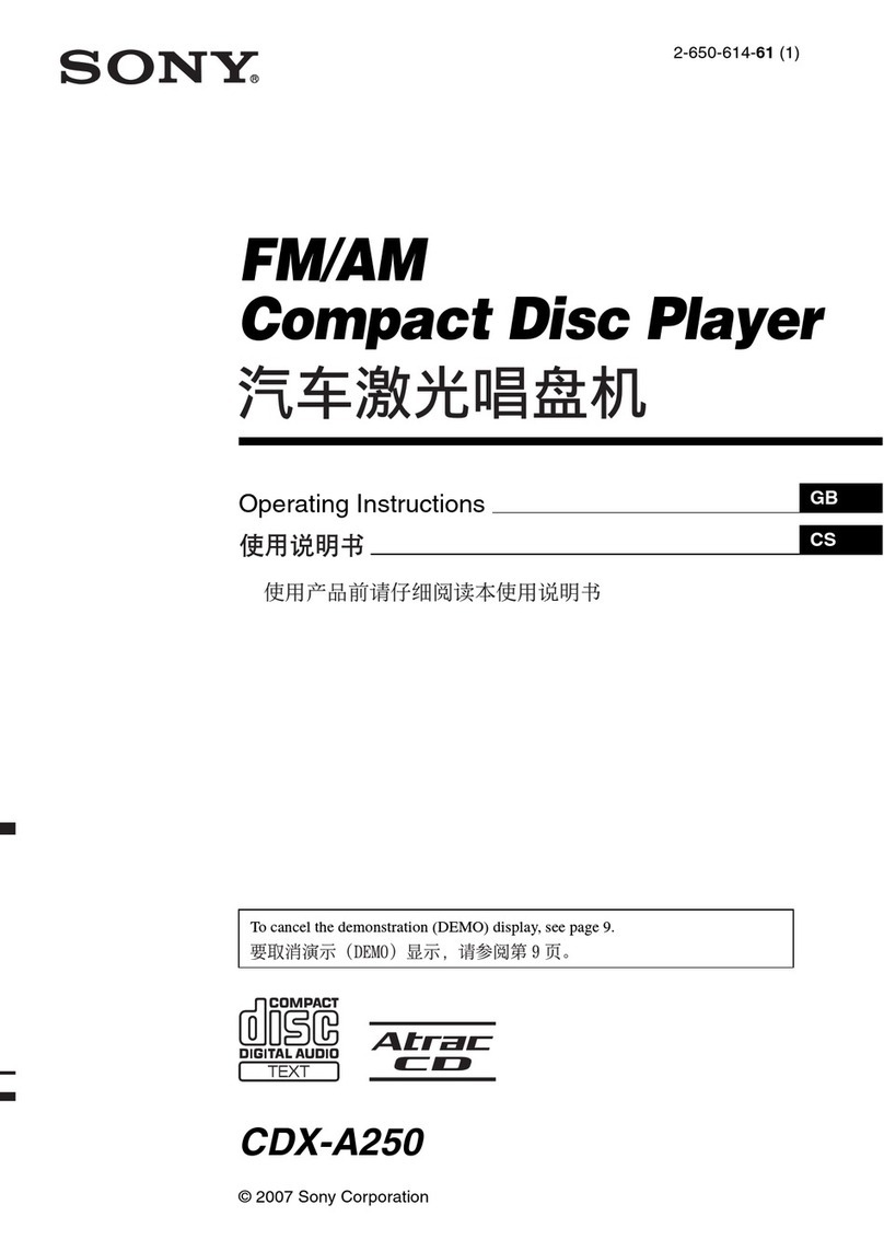 Sony CDX-A250 operating instructions
