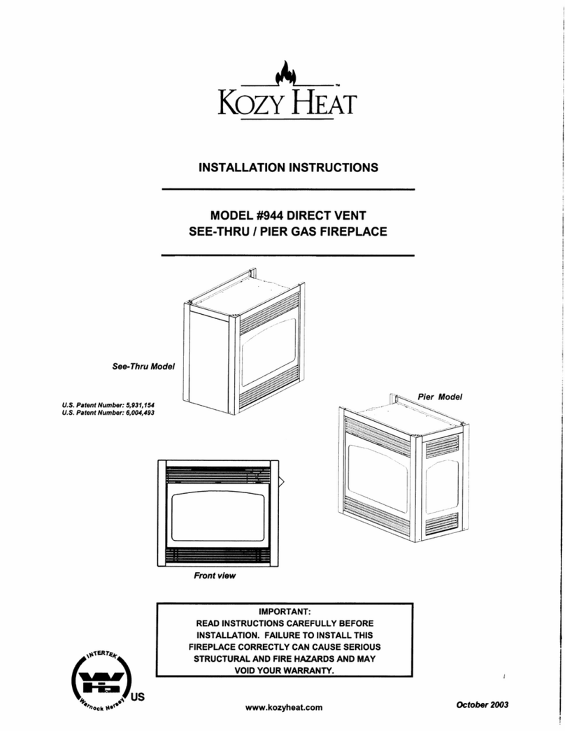 kozy heat 944 SEE-THRU User manual