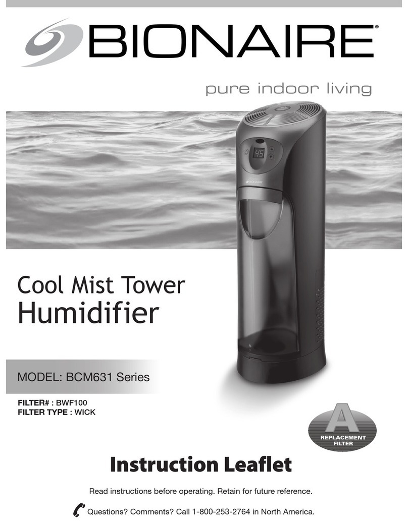 Bionaire BCM631 Series Instruction leaflet