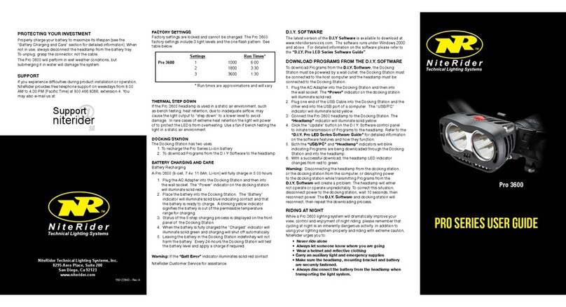 NiteRider Pro 3600 User manual