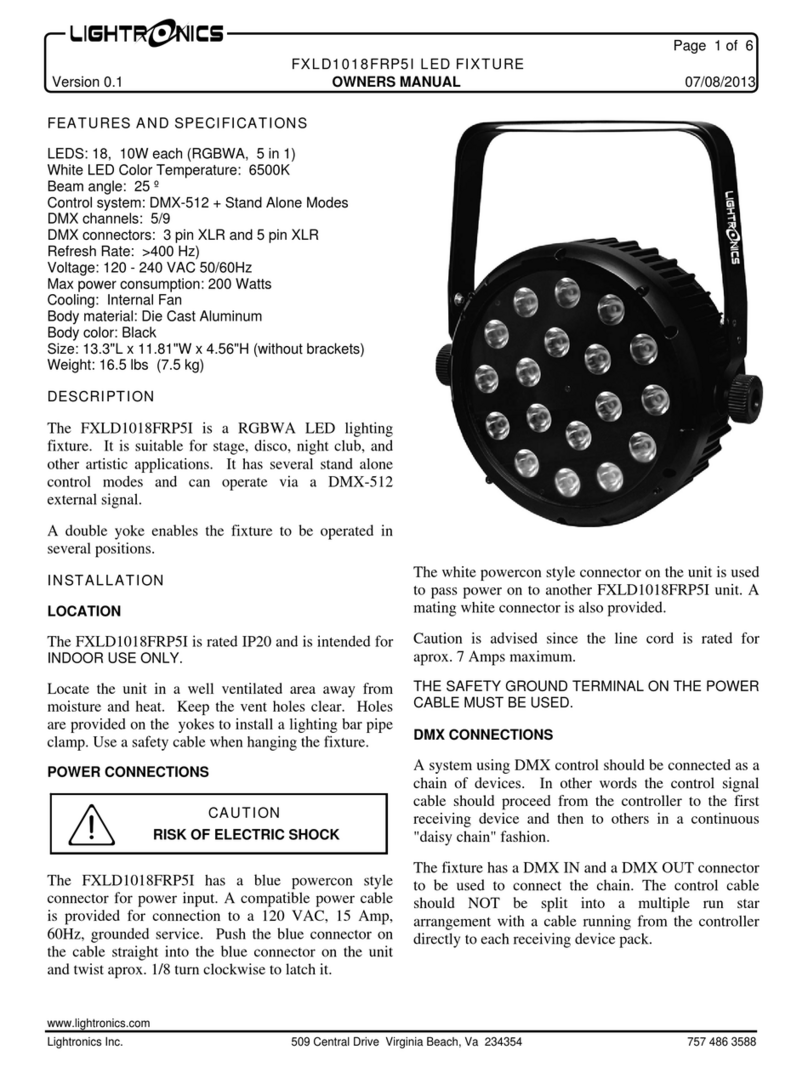 Lightonics FXLD1018FRP5I owner's manual