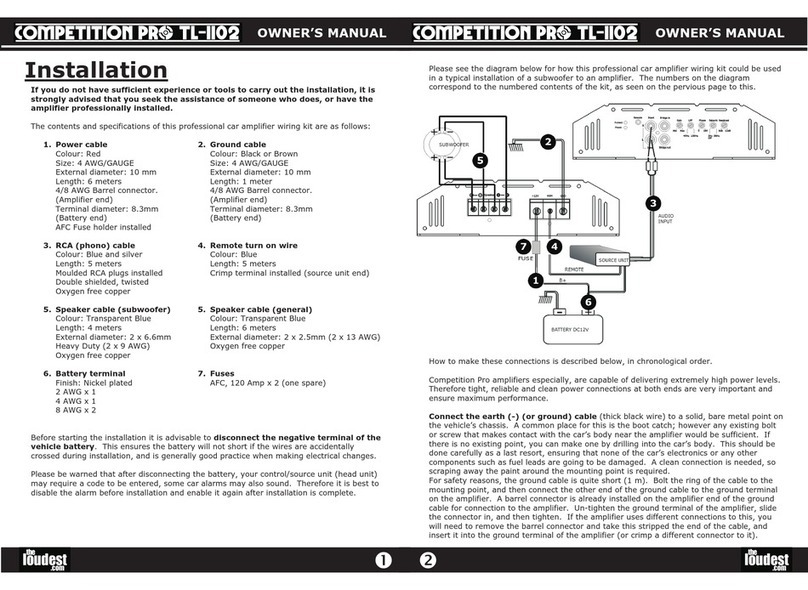 TheLoudest.com Competition PRO TL-1102 owner's manual