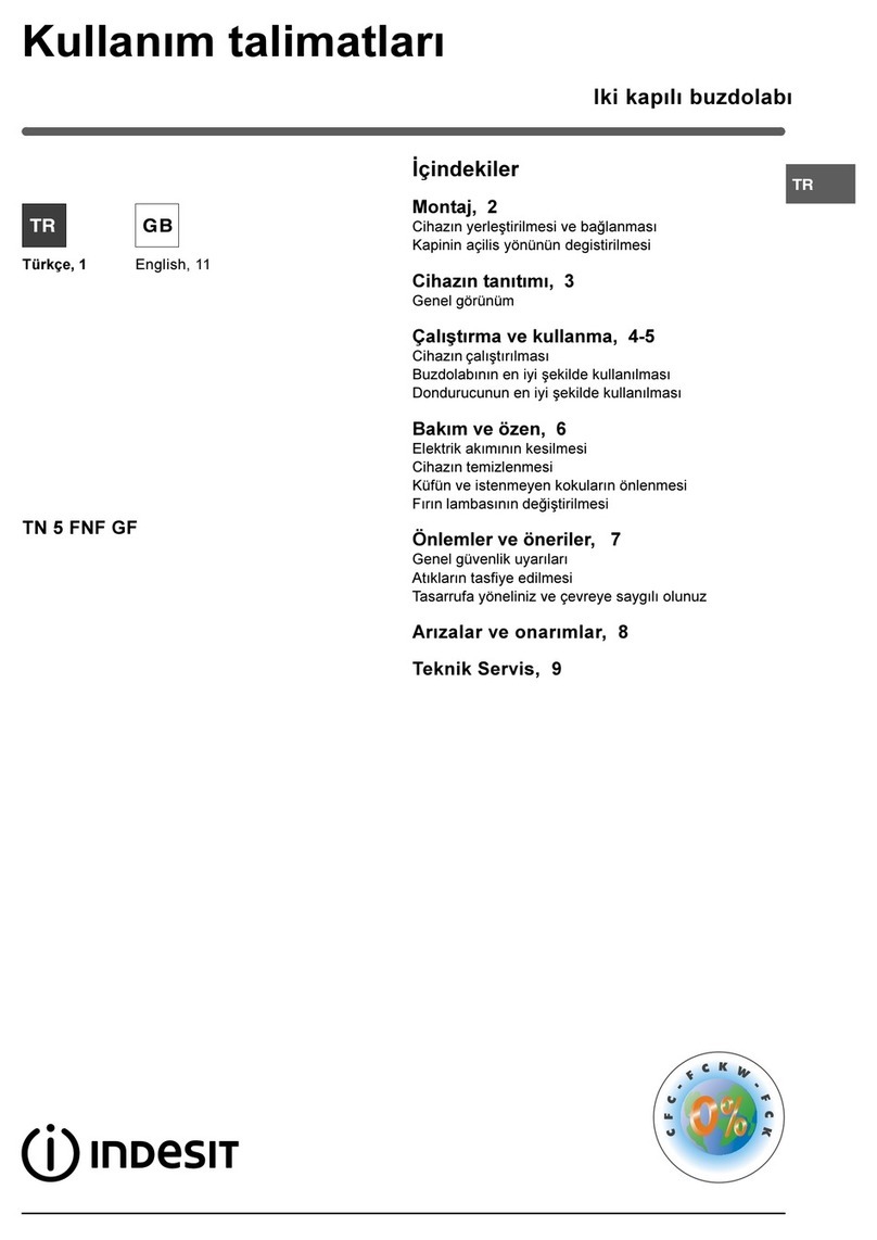 Indesit TN 5FNF GF operating instructions