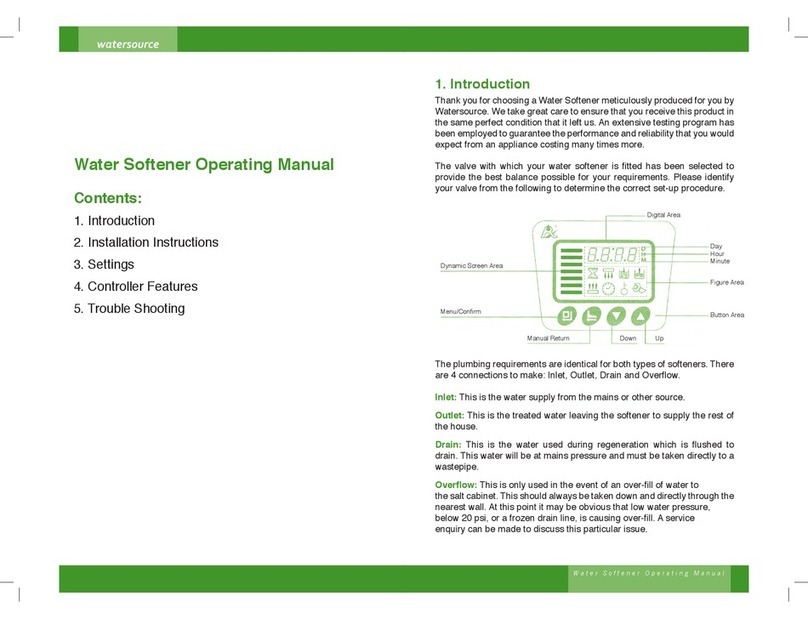 water source Water Softener operating manual