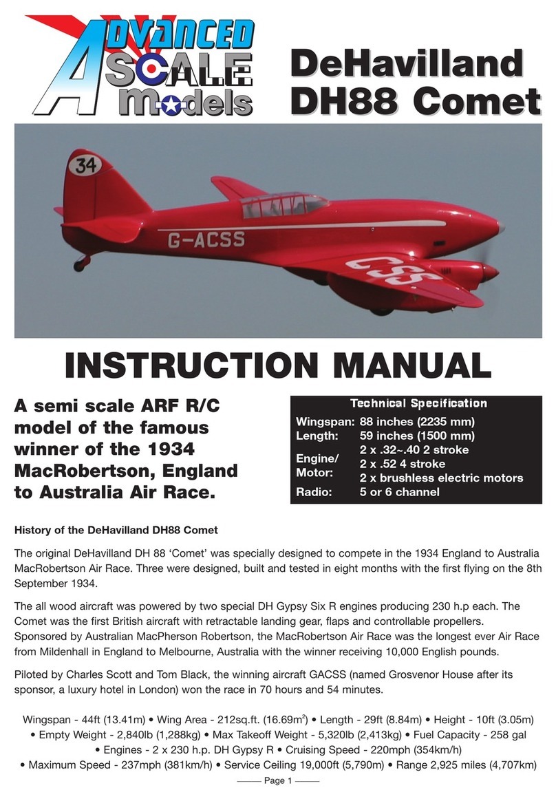 advanced scale models DeHavilland DH88 Comet instruction manual
