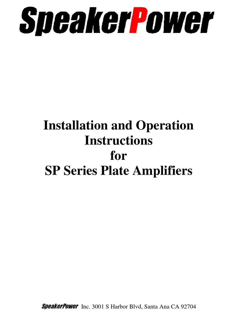 SpeakerPower SP Series User manual