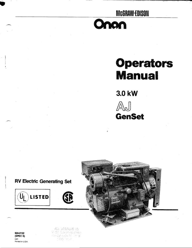 Onan 3.0 kW AJ GEN SET User manual