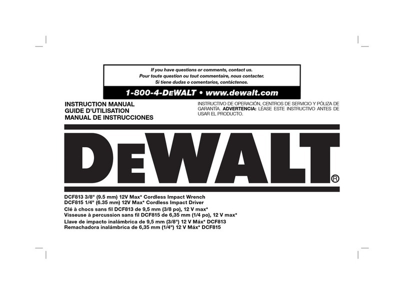 DeWalt XR Li-Ion DCF813 User manual