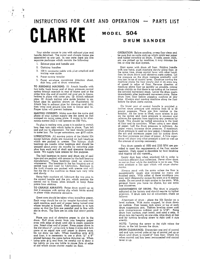 Clarke 504 User manual
