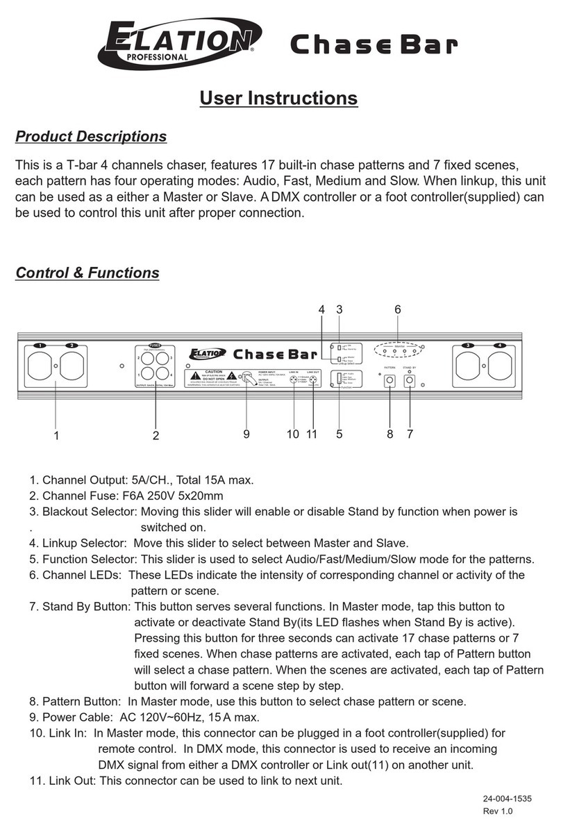 Elation ChaseBar User instructions