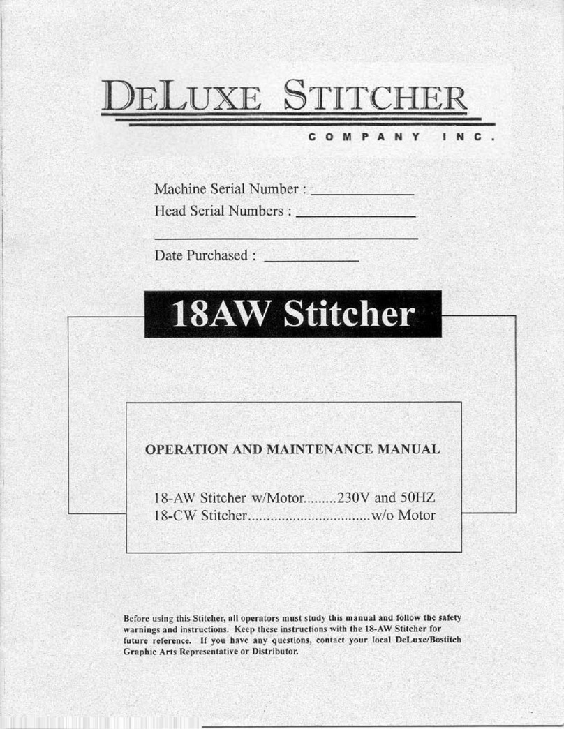 DeLuxe Stitcher 18AW Operation and maintenance manual