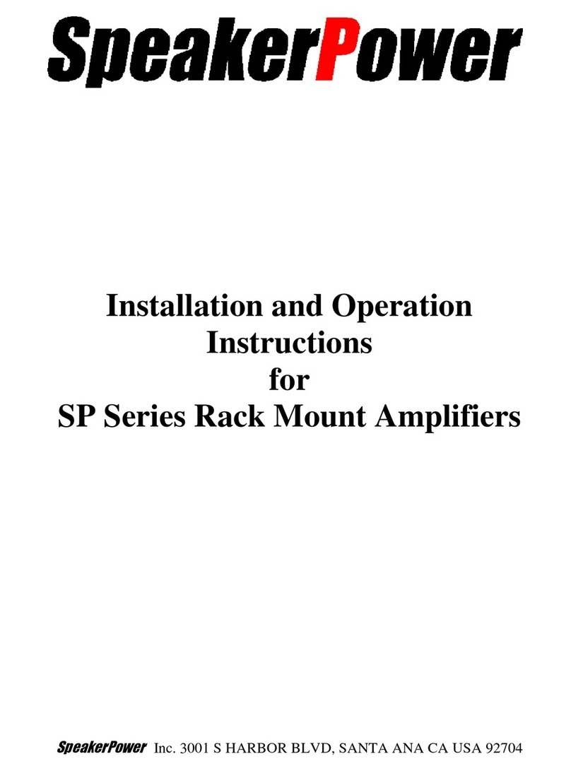 SpeakerPower SP Series Installation and operation instructions