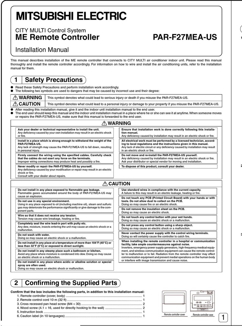 Mitsubishi Electric PAR-F27MEA-US User manual