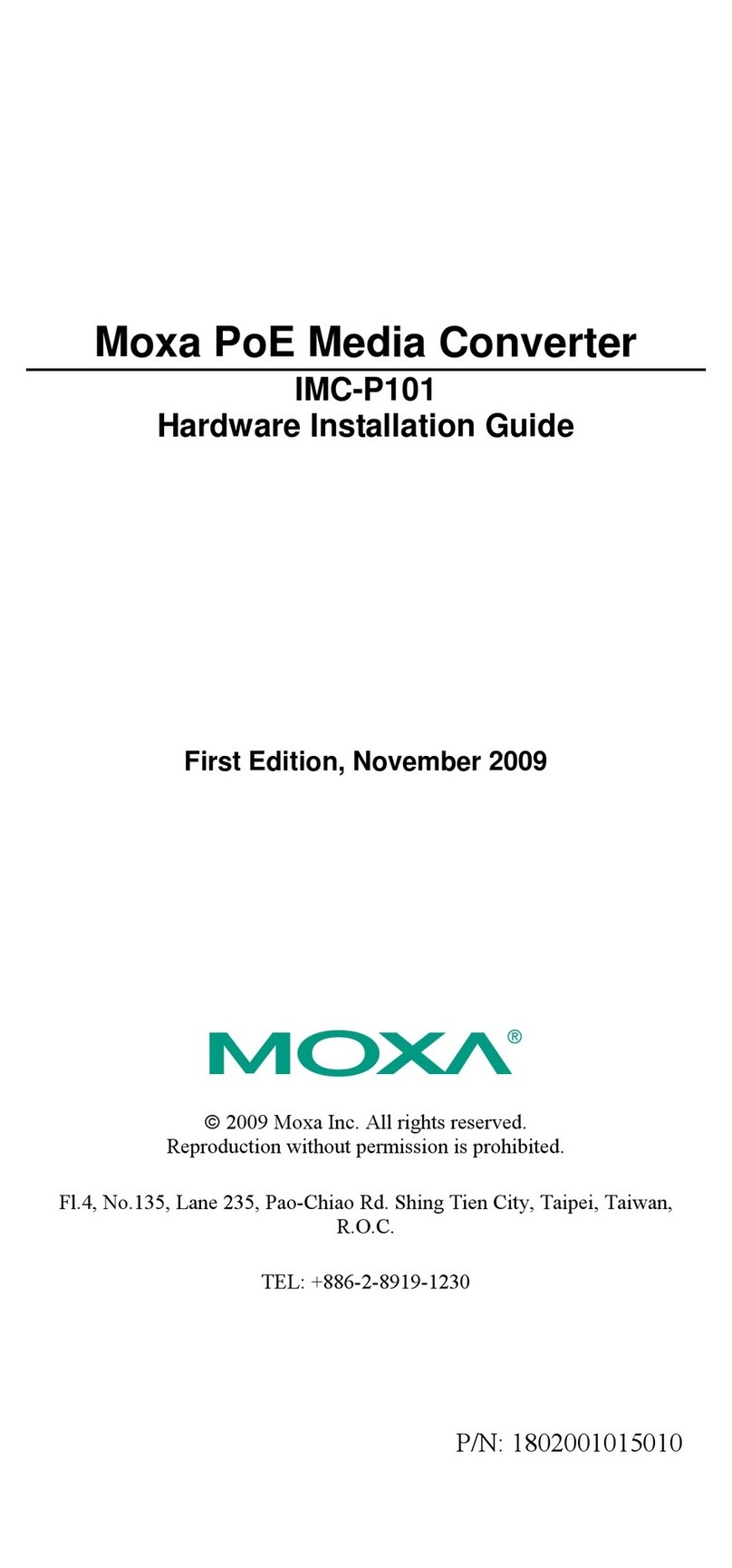 Moxa Technologies IMC-P101 Series Manual