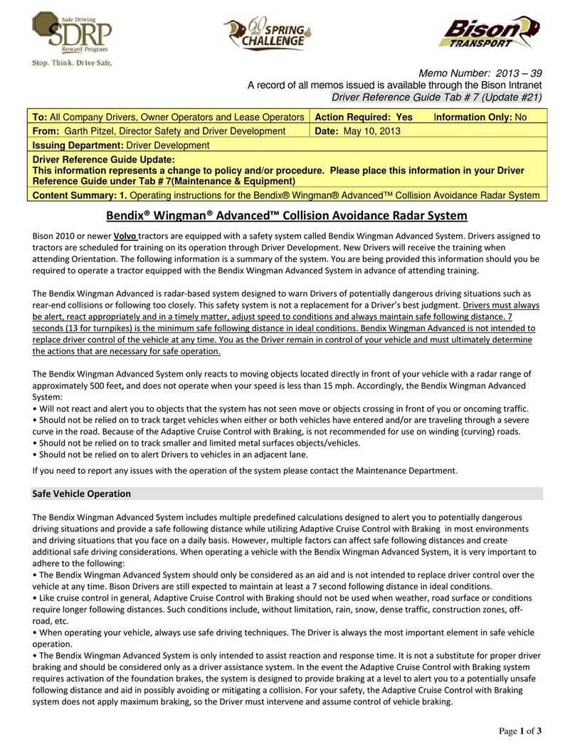 BENDIX Bendix Wingman Advanced User manual