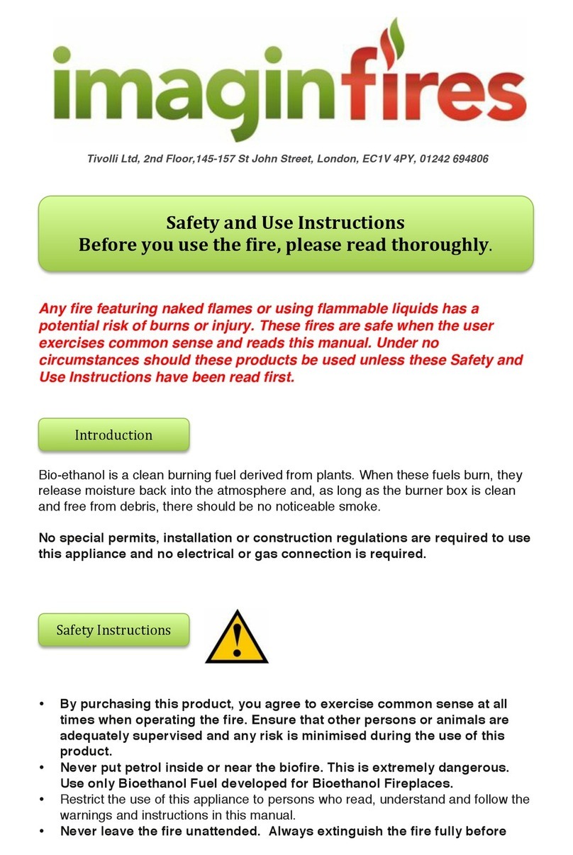 ImaginFires fireplace Safety and users manual