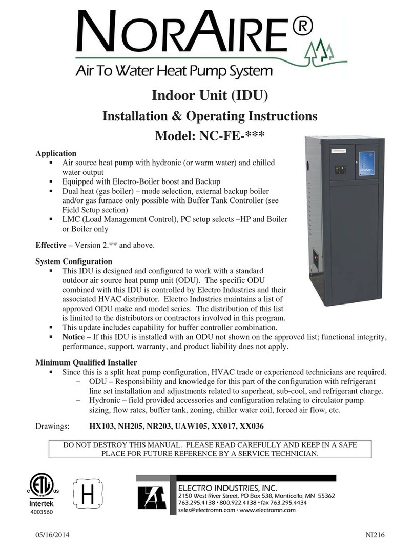 NorAire NC-FE series Installation & operating instructions