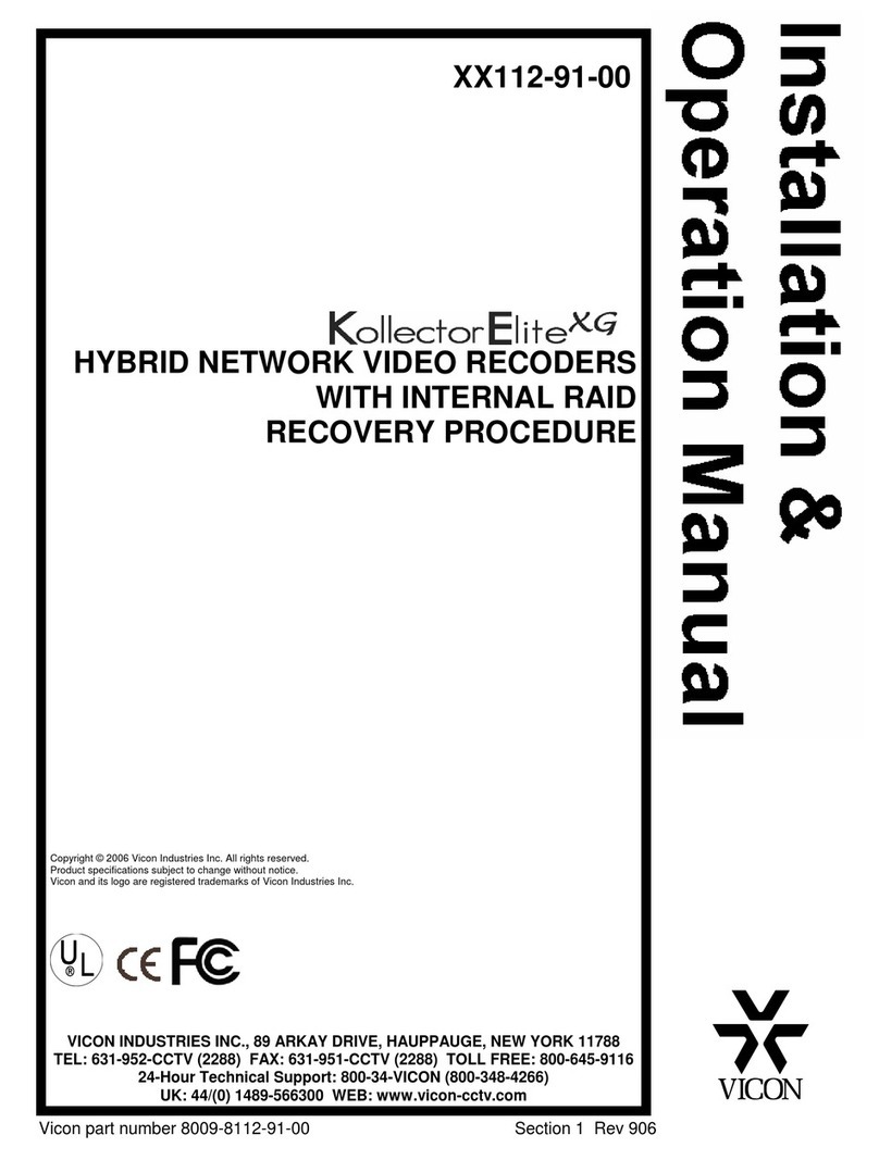 Vicon Kollector Elite XG Installation and operation manual Vicon Kollector Elite XG Installation and operation manual