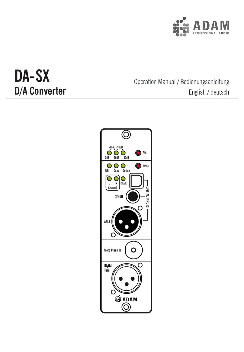 Adam DA-SX operating manual