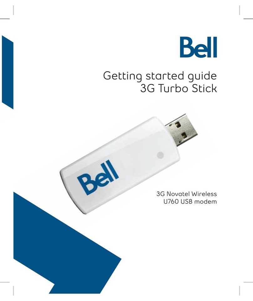 Bell 3G Novatek Wireless U760 USB modem Getting started guide