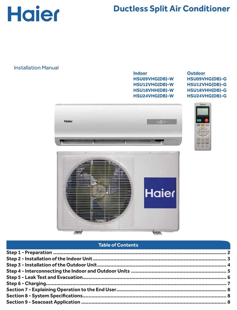 Haier Novel HSU09VHG-W installation manual