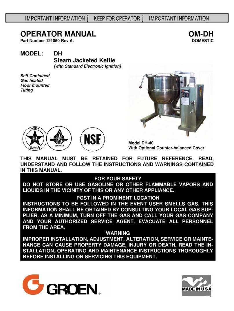 Groen DH-40 Operator's manual