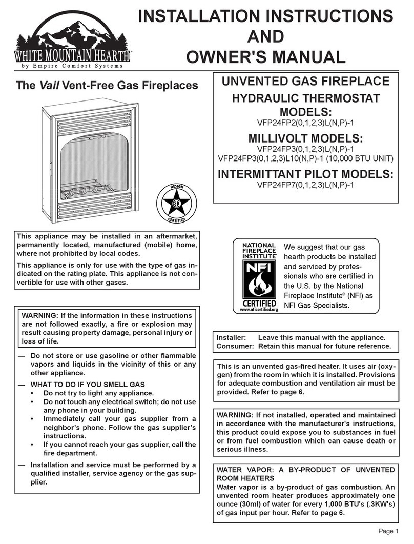 White Mountain Hearth Vail Quick start guide