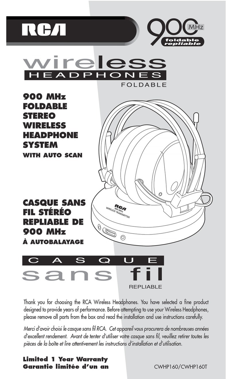 RCA Casque sans fil CWHP160 User manual