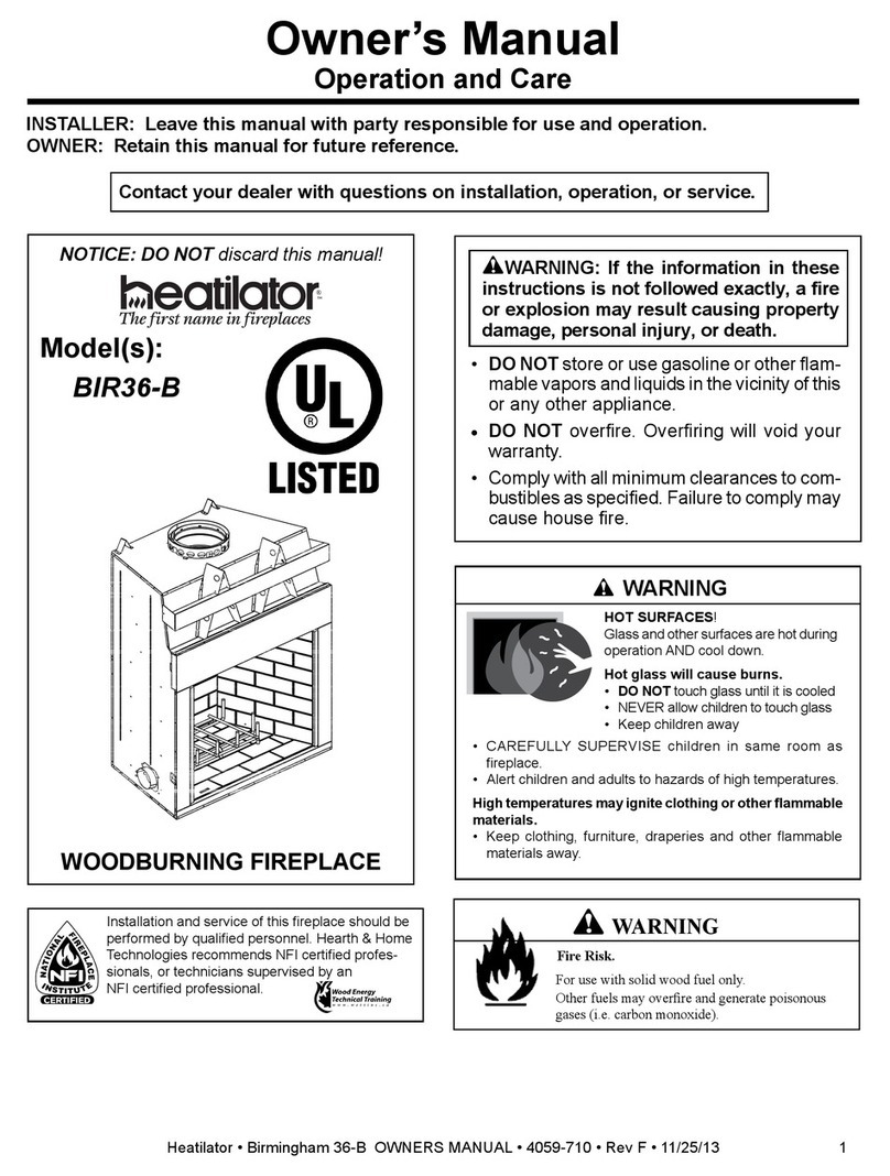 Heatilator BIR36-B User manual Heatilator BIR36-B User manual