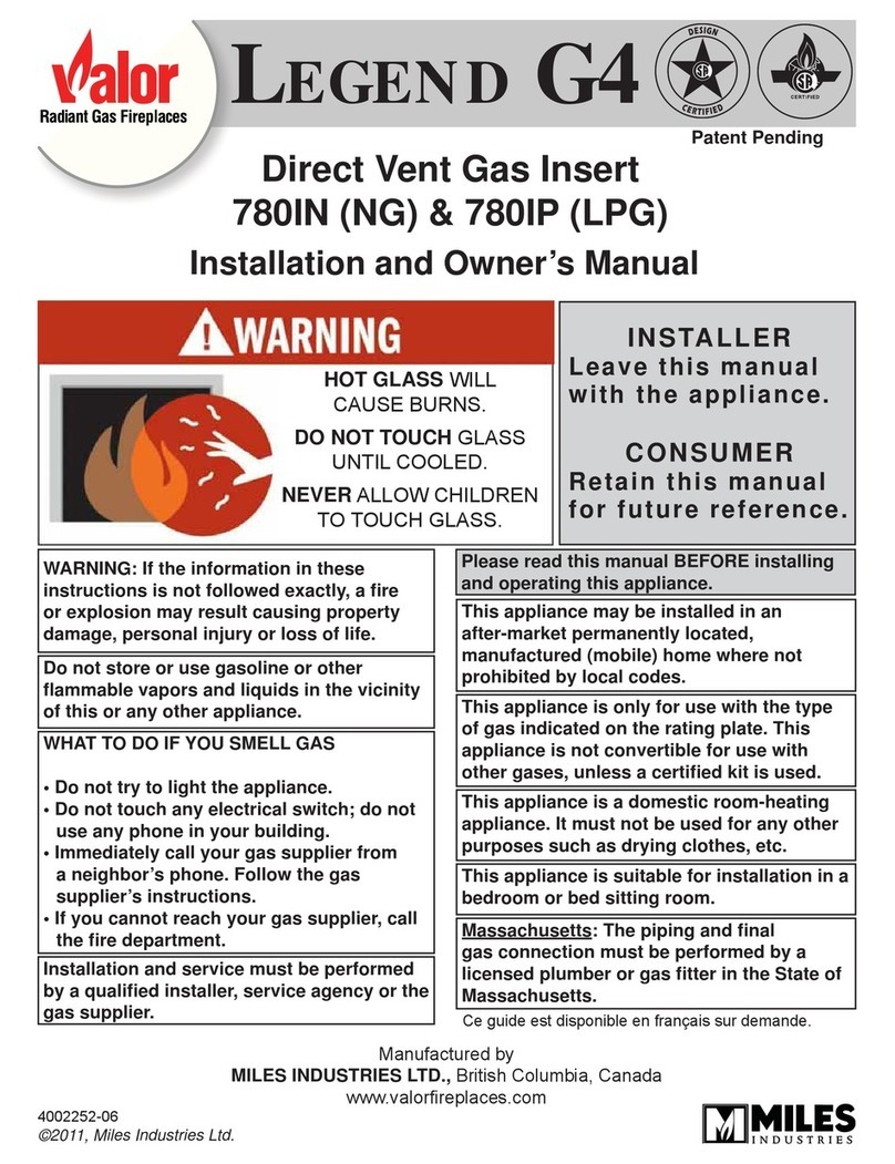 Valor LEGEND G4 780IN (NG) Installation and owner's manual