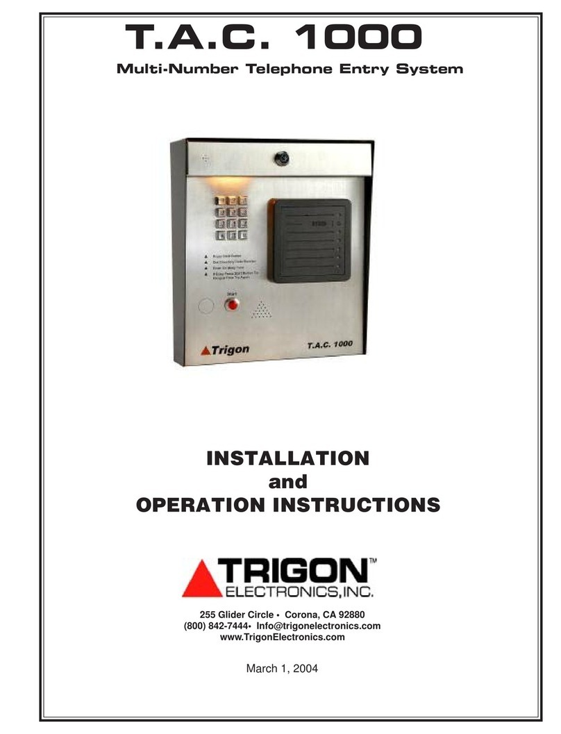 Trigon T.A.C. 1000 Installation and operation instructions