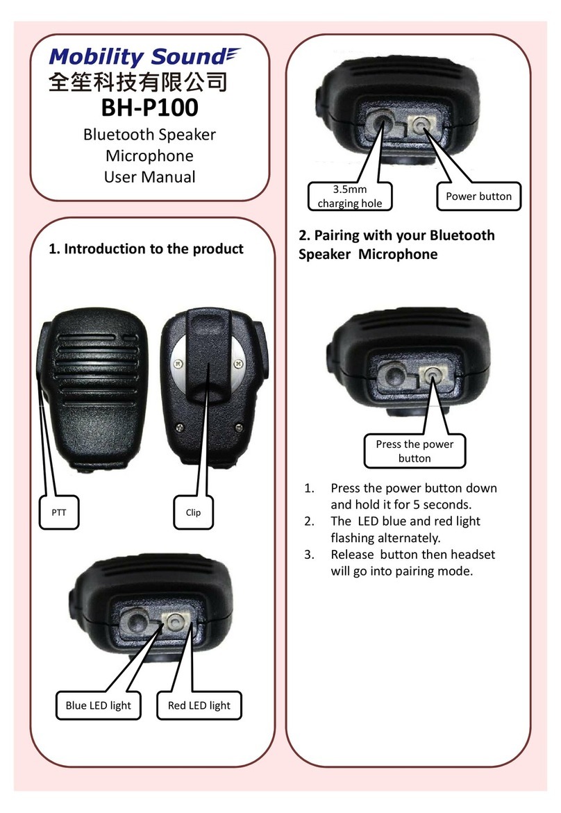 Mobility Sound BH-P100 User manual