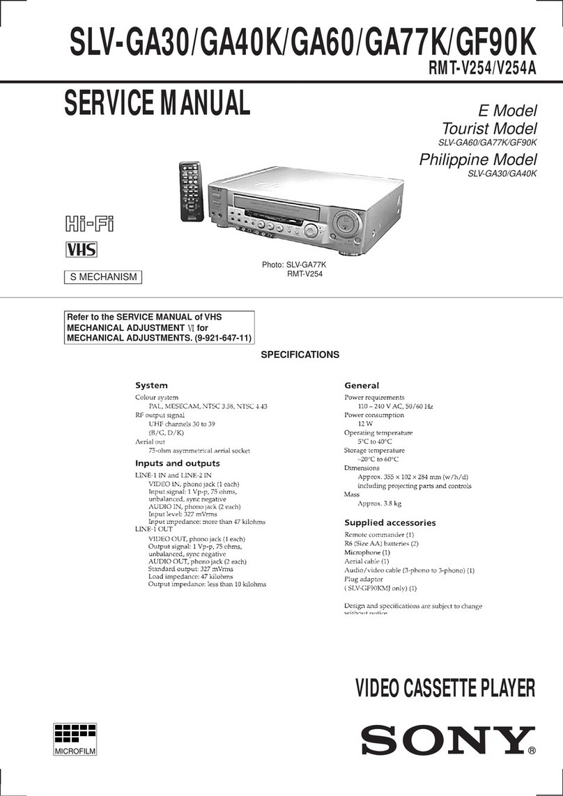 Sony SLV-GA30 User manual Sony SLV-GA30 User manual