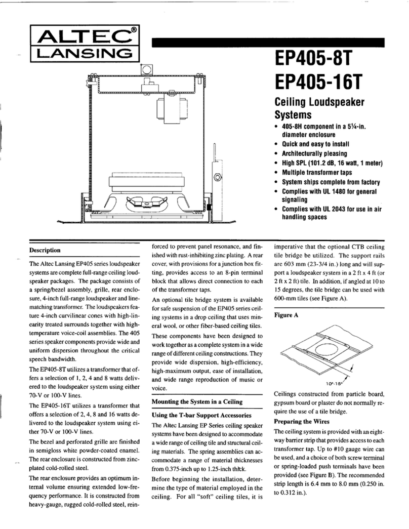Altec Lansing Duplex EP405-8T User manual Altec Lansing Duplex EP405-8T User manual