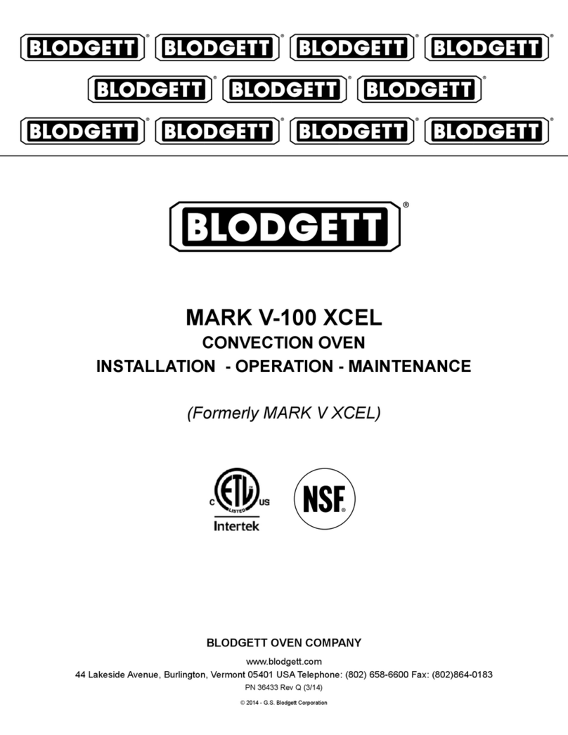 Blodgett MARK V-100 XCEL Owner's manual Blodgett MARK V-100 XCEL Owner's manual
