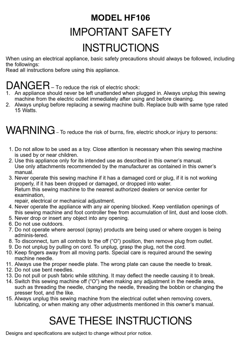 Janome HF106 Instructions for use