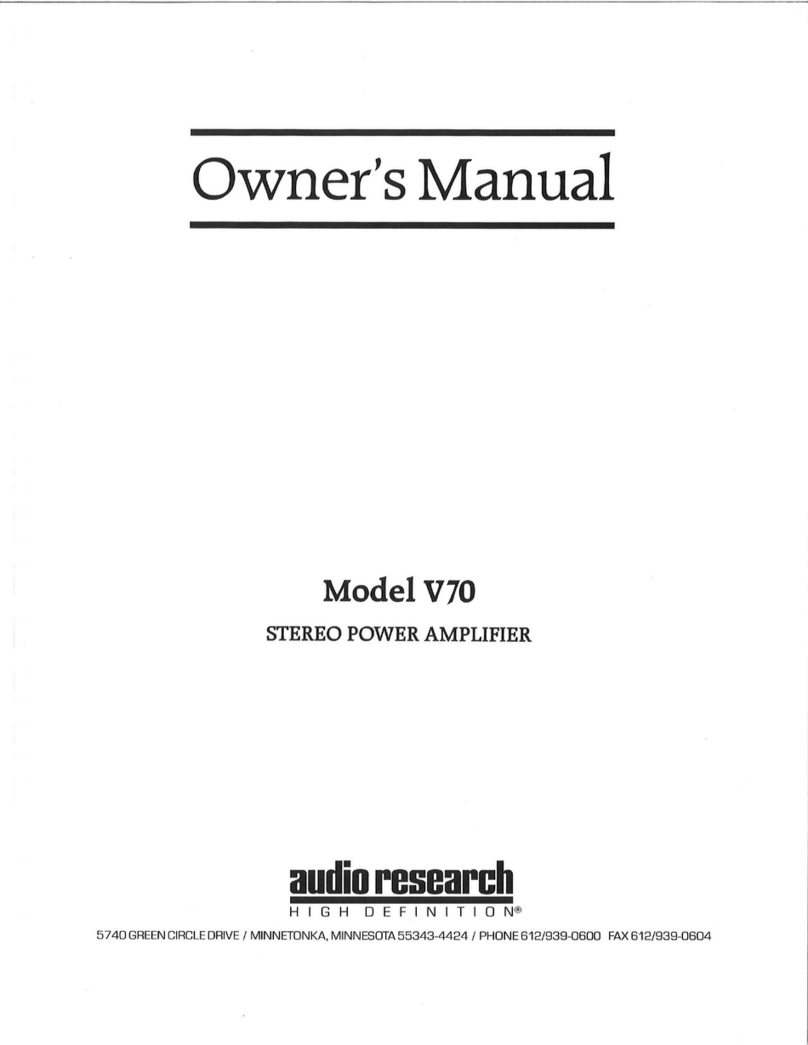 Audio Research V70 User manual