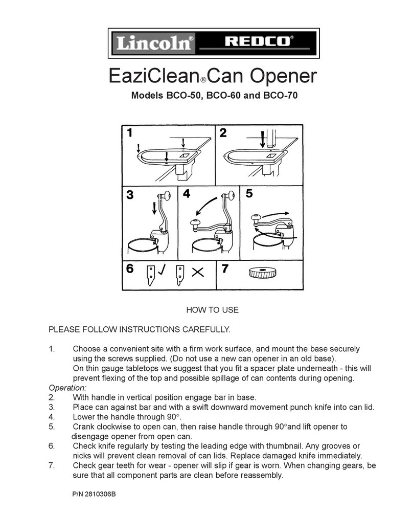 Lincoln Redco EaziClean BCO-50 Operating instructions